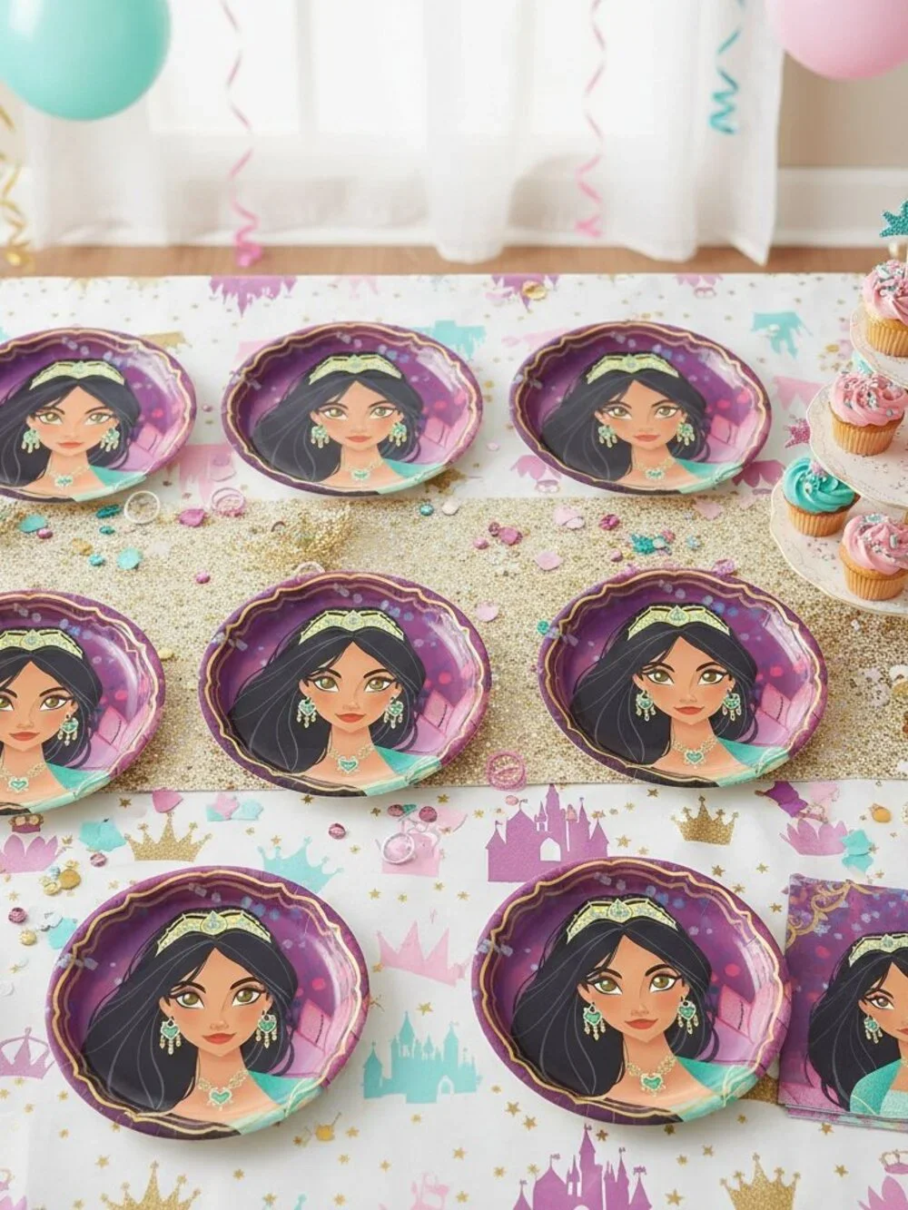 Disney Princess Jasmine Party Plates Aladdin Dessert 7
